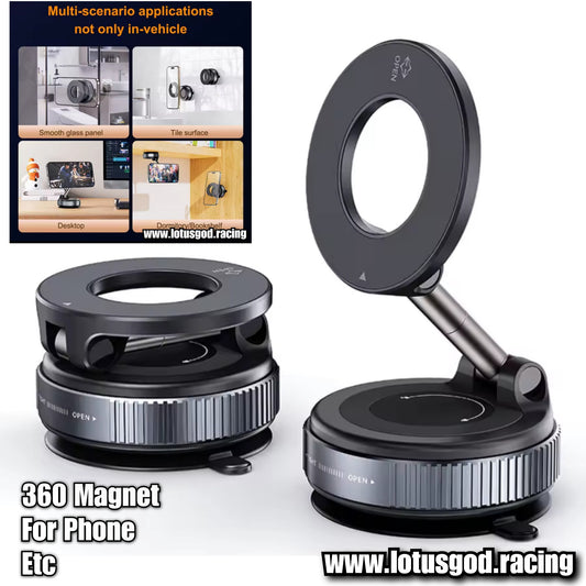 Universal Manual Twist Strong Suction 360 Degree Suction Foldable Magnetic Phone Holder For MagSafe Dashboard Magnet Car Mount for iPhone Android Handphone Etc