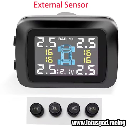 Cigarette Socket Lighter USB LED Voltage & Tyre Pressure Monitoring System For Real Time Volt +  Tyre Leak Air Detection - TPMS For Car Tires