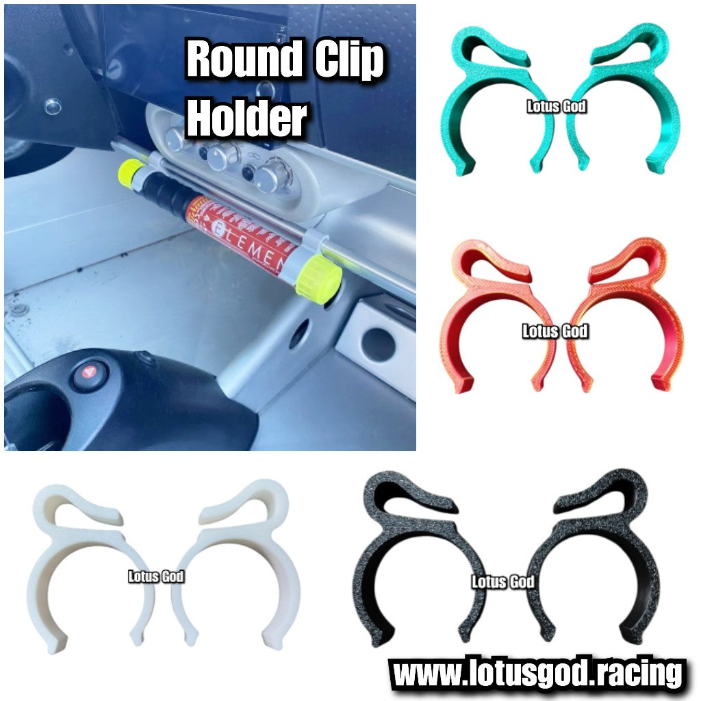 Universal Round Clip Holder for Element Fire Extinguishers – Precision Fit for Lotus Racing Cockpits & Other Cars