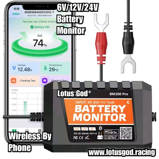 6V | 12V | 24 Volts Wireless Bluetooth AGM Gel EFB Lead Acid Lithium Battery Health Monitor Tester For Super Cars Motorcycles Trucks  Boats Lorry Van Pick Up Etc