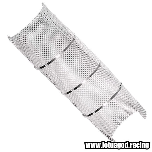 Universal Embossed Aluminum Exhaust & Muffler Heat Shield Wrap Mat (15" x 39") – High-Temp Thermal Barrier With Stainless Steel Cable Ties (38 X 100cm)