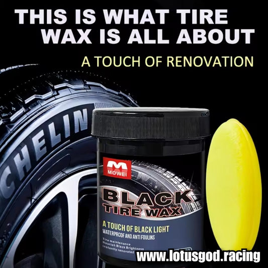 Max Black Wax Coating Dashboard Plastic Rubber Tyre Shine Silicone Gel + Sponge For Car Lorry Van Pick Up Motorcycle Tires 150ml