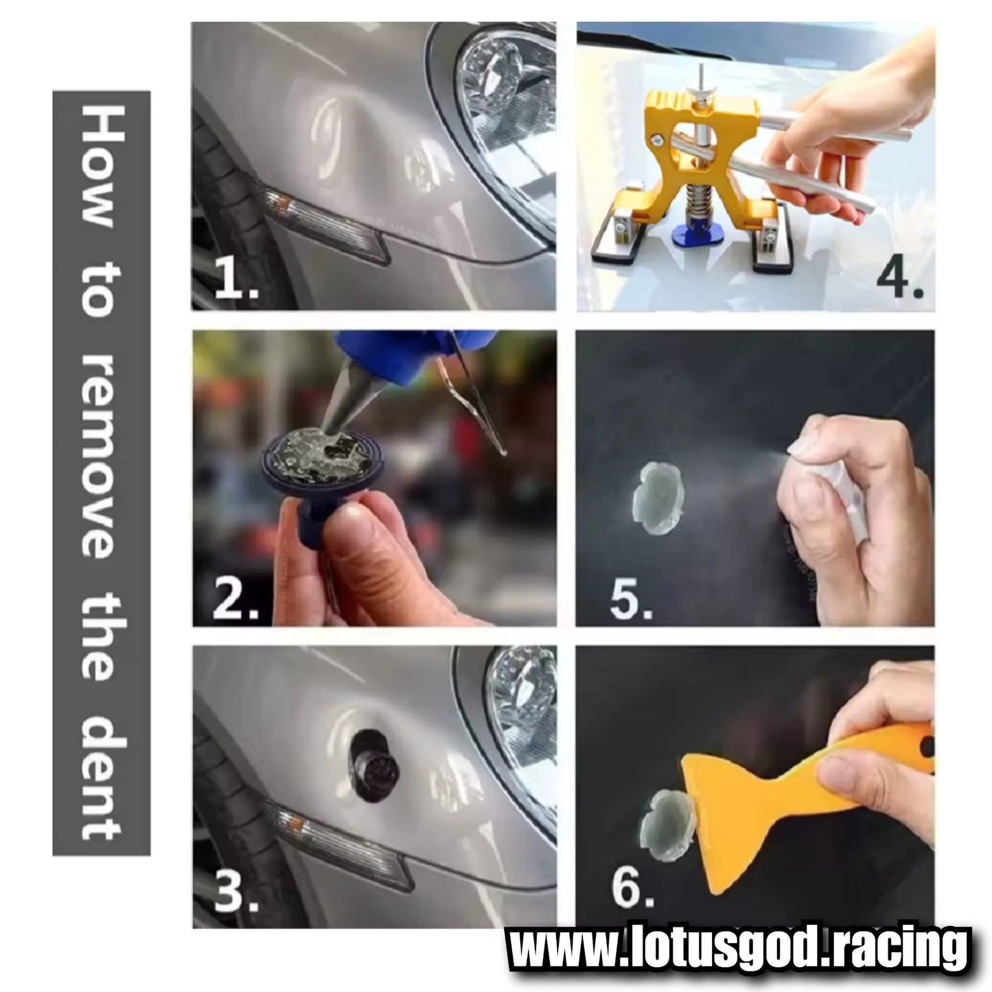 57 Pieces Car Body Door Boot Bonnet Paint Dent Lifter Hole Repair Puller Tabs Strong Remover Tool Using Glue Gun Stick For Automobile Vehicles