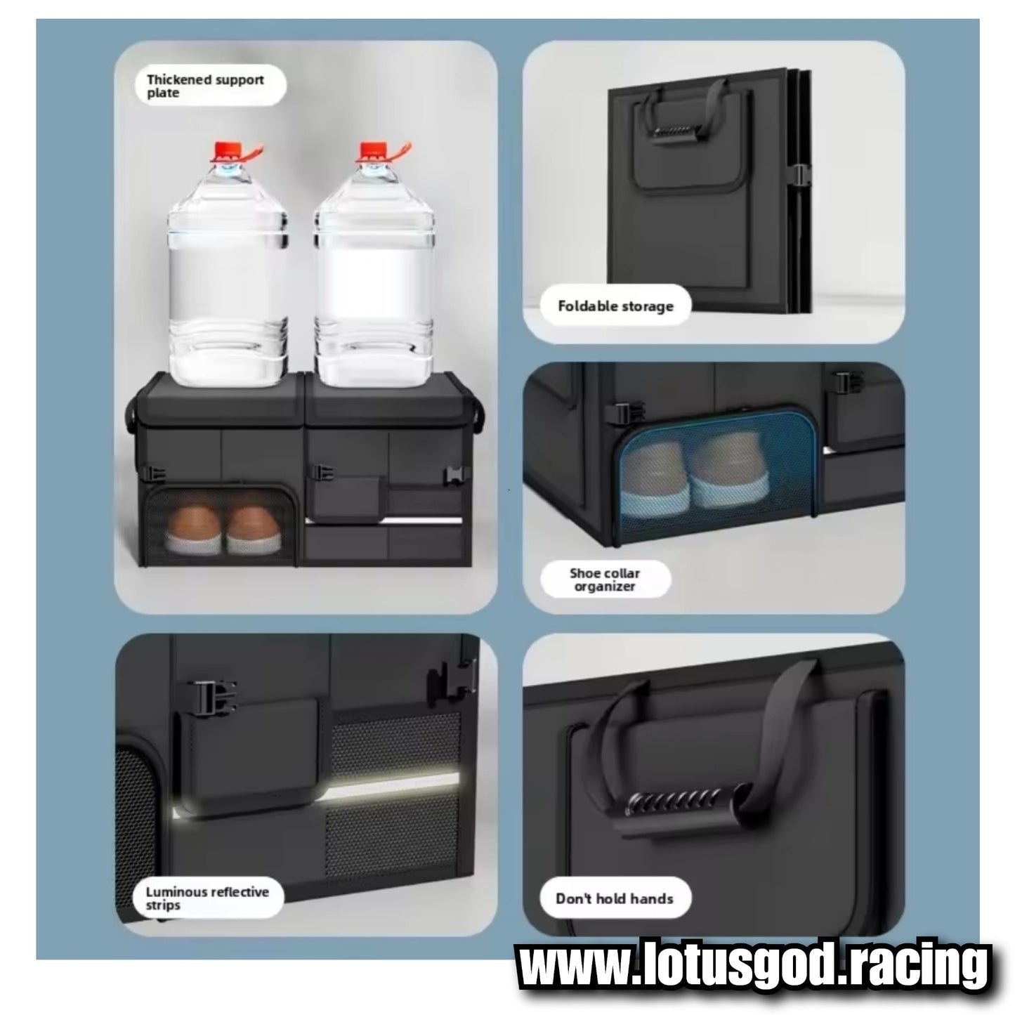 Large Capacity Compartment Boot Storage Organizer Storage Bag Car Trunk Soft Felt Storage Shoe Box Accessories 33cm X 30cm X 60cm