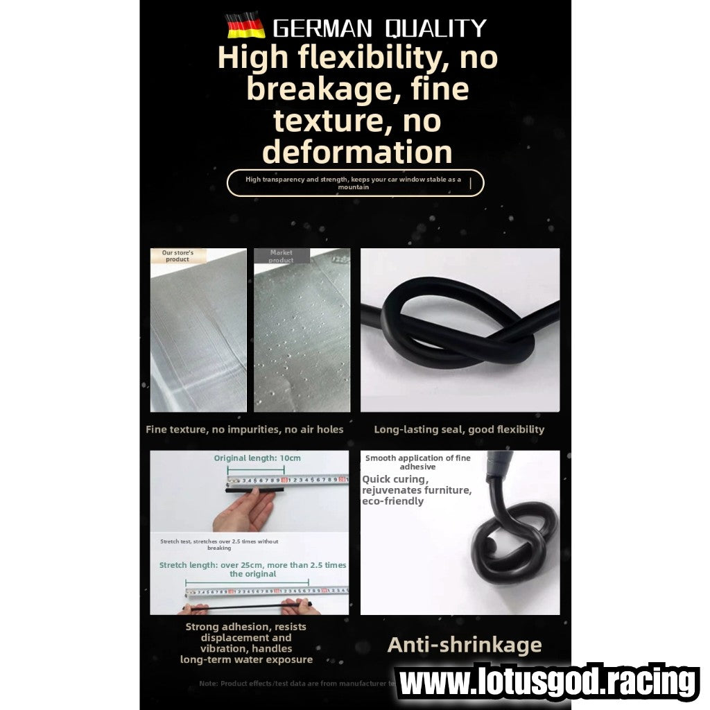 Germany Black | Clear Multi Purpose House Car Bodykit Bumper Lip Spolier Gt Wing Glass Window Sealing Waterproof Sealant Strong Bond High Viscosity Gel Glue 220ml