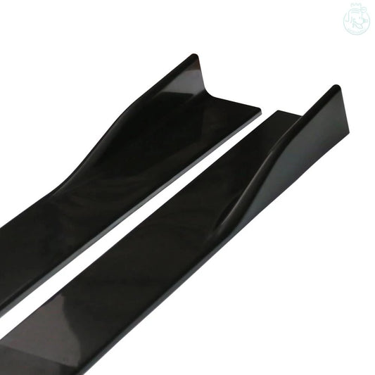 Universal 2.2 Meters Side Skirt Extension Splitter Add On Diffuser Black Lips Fins For Most Vehicle