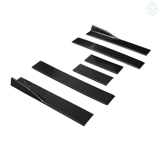 Universal 2.2 Meters Side Skirt Extension Splitter Add On Diffuser Black Lips Fins For Most Vehicle