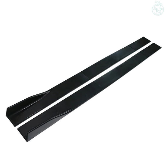 Universal 2.2 Meters Side Skirt Extension Splitter Add On Diffuser Black Lips Fins For Most Vehicle